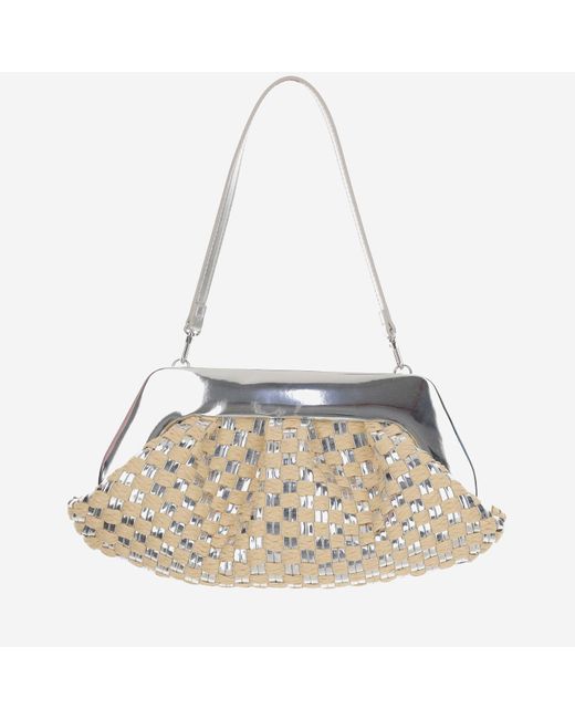 THEMOIRÈ Geo Bag With Woven Pattern in White | Lyst