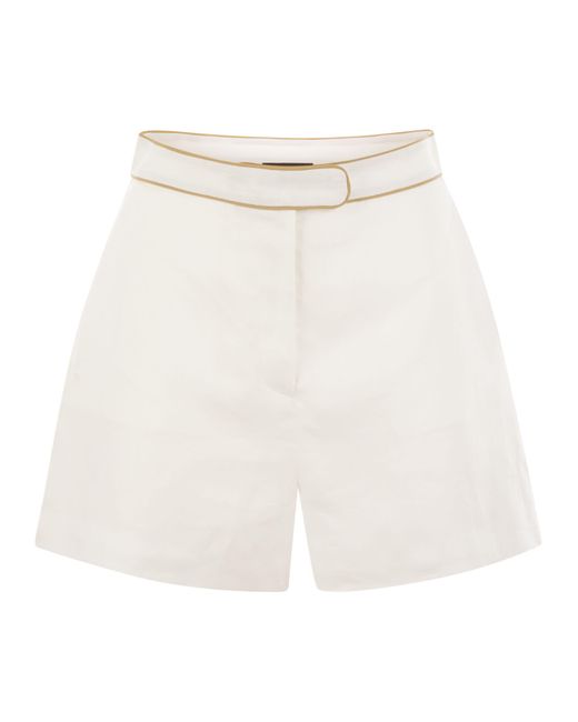 MVP WARDROBE White MVP -Kleiderschrank -Leinenshorts