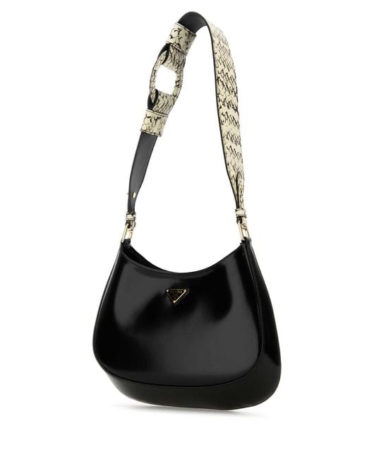 Prada Black Leather Cleo Shoulder Bag for men