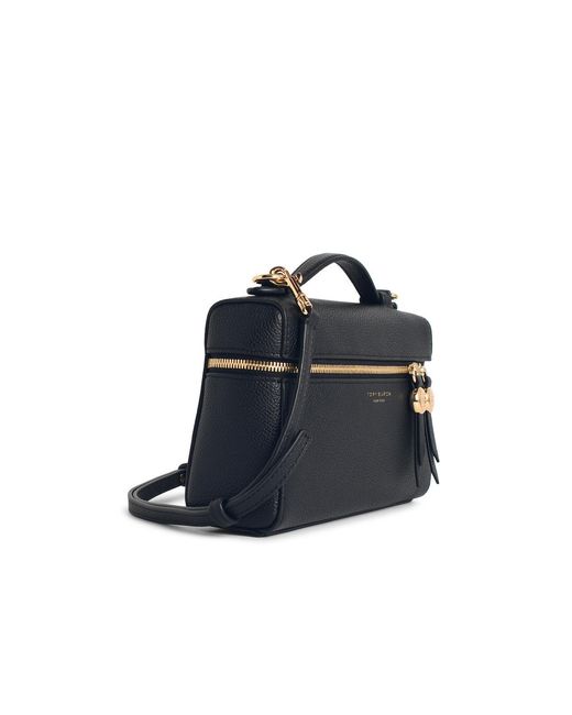 Tory Burch Blue 'Romy Slim Mini' Bag With Leather Top Handle