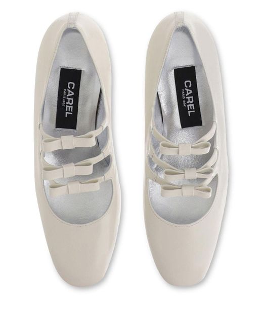 CAREL PARIS White Kinette Leder Mary Jane Pumps