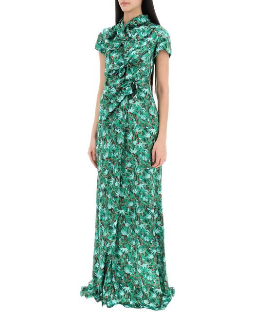 Maxi Vestido floral Kelly con arcos Saloni de color Green