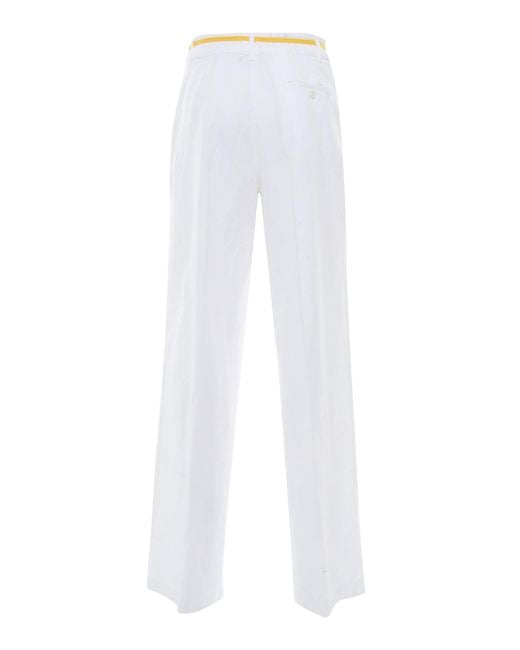 Aspesi White Relaxed Fit Straight-Leg Trousers With Drawstring