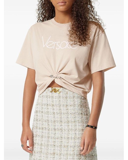Versace Natural Logo Cotton T-Shirt