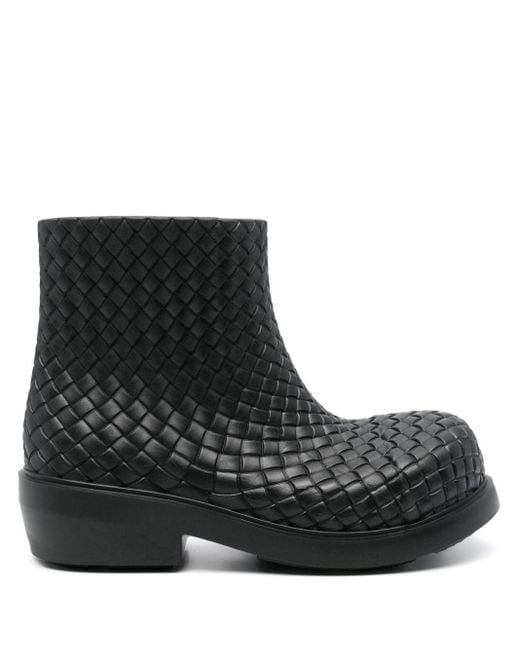 Bottega Veneta Black Stylish Fireman Boots For