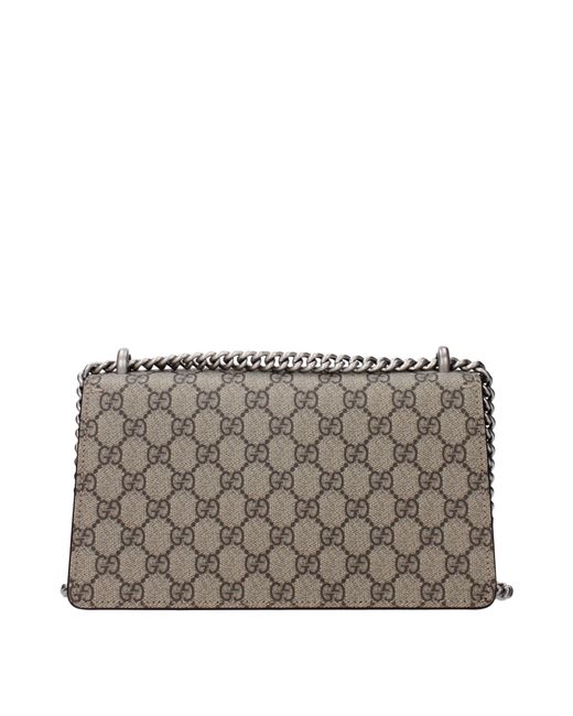 Gucci Metallic Dyonisus Shoulder Bag/Taupe Fabric