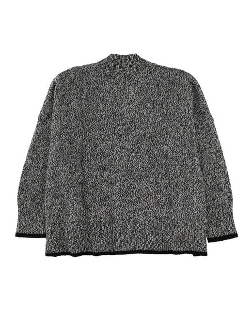 Circus Hotel Gray Cardigan With Mouliné Workmanship