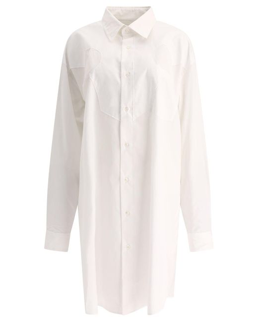 Robe de chemise de popline en coton de Maison Margiela en coloris White