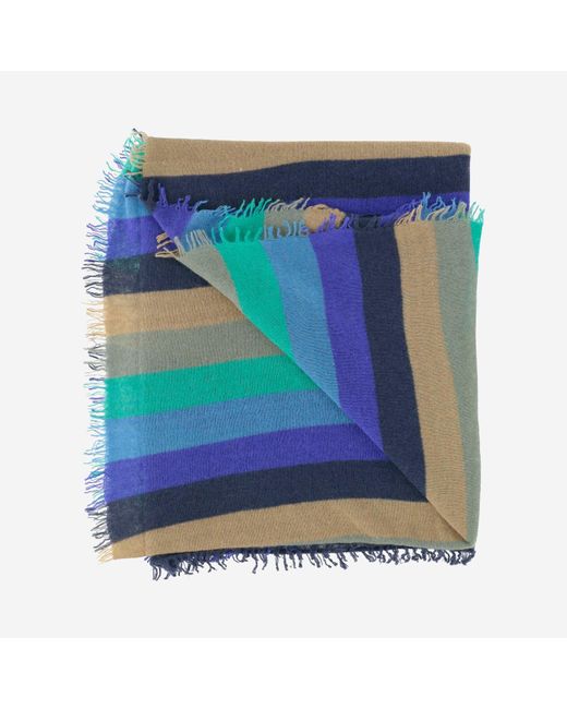 Faliero Sarti Strippy Cashmere Schal in Blue für Herren