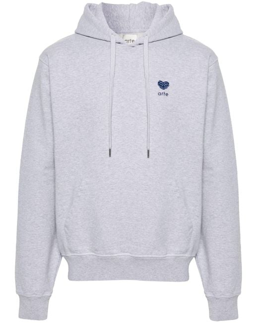 Arte' Blue Art Antwerp Heart Flower Logo Hoodie for men