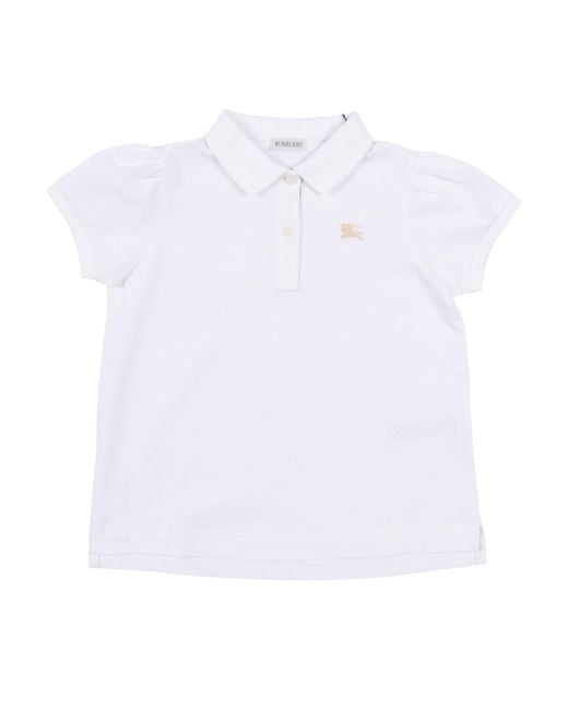Burberry White Kid Girl Polo Shirts
