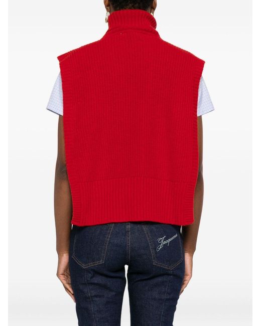 DAVANTINO Wool Turtle Neck Sweater in het Red