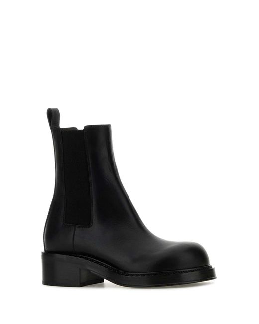 Bottega Veneta Black Leather Cliff Ankle Boots