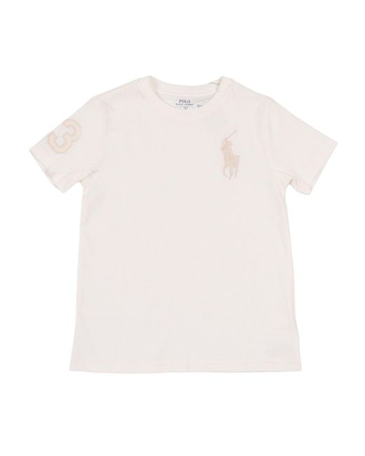 Polo Ralph Lauren White Ss Cn-Tops-T-Shirt Cotton Short Sleeves T-Shirt