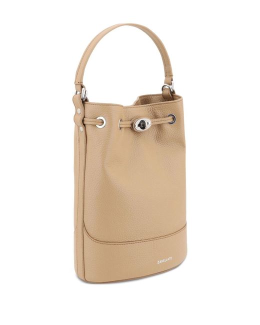 Zanellato Natural Monda' Daily Small Leather Bucket Bag