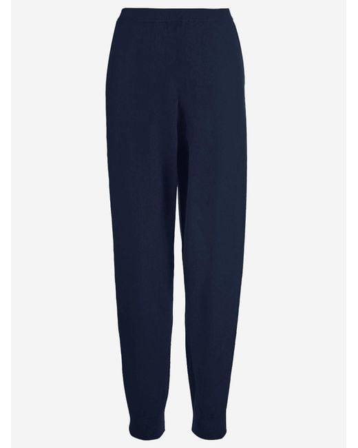 Allude Blue Wool And Cashmere Pants