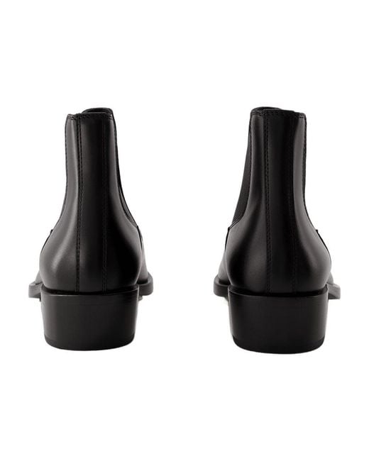 Alexander McQueen Black Chelsea -Stiefel Leder schwarz/ silber