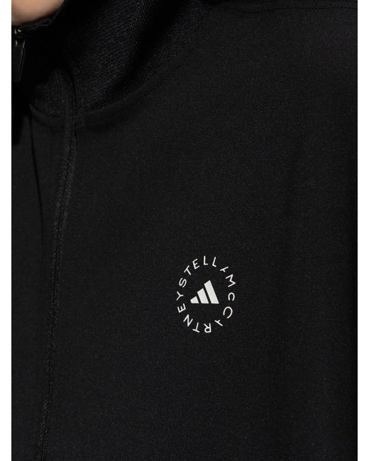 Adidas By Stella McCartney Black Logo-Detail Zip-Up Jacket