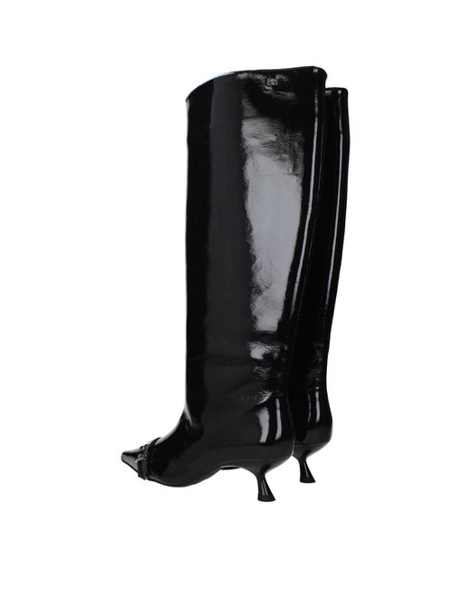 Ganni Black Boots Paint