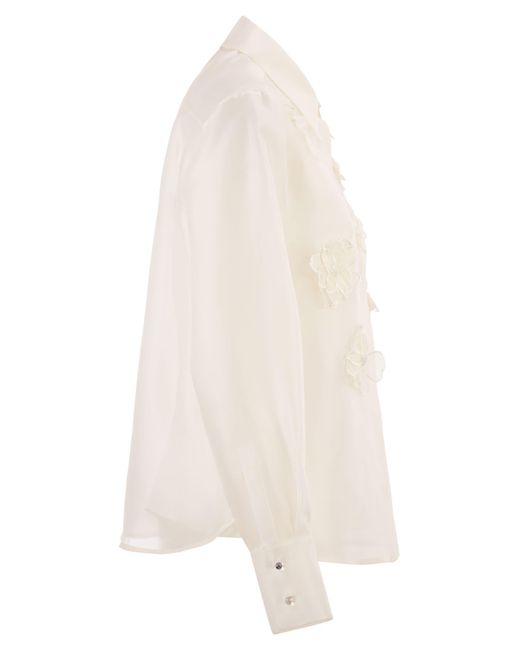 Max Mara Natural Mseagi Silk Organza Shirt