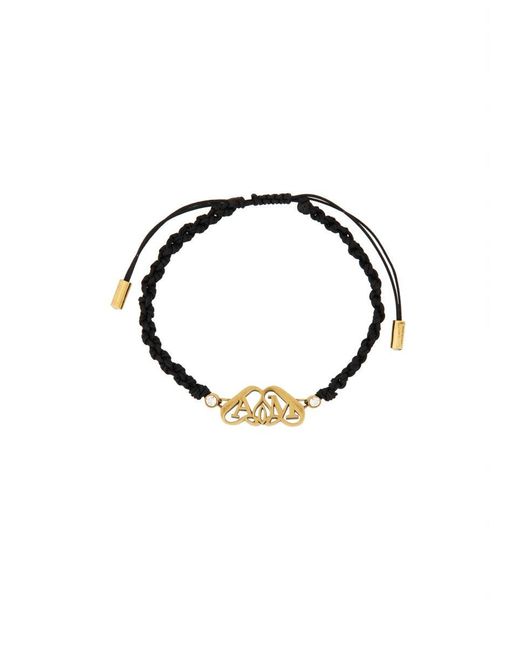 McQueen Blue Friendship Bracelet With "Seal" Logo