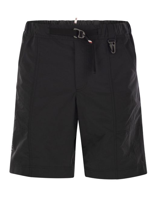 Shorts en Froissé technique Moncler pour homme en coloris Black