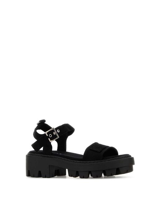 Prada Black Open Round Toe Sandals