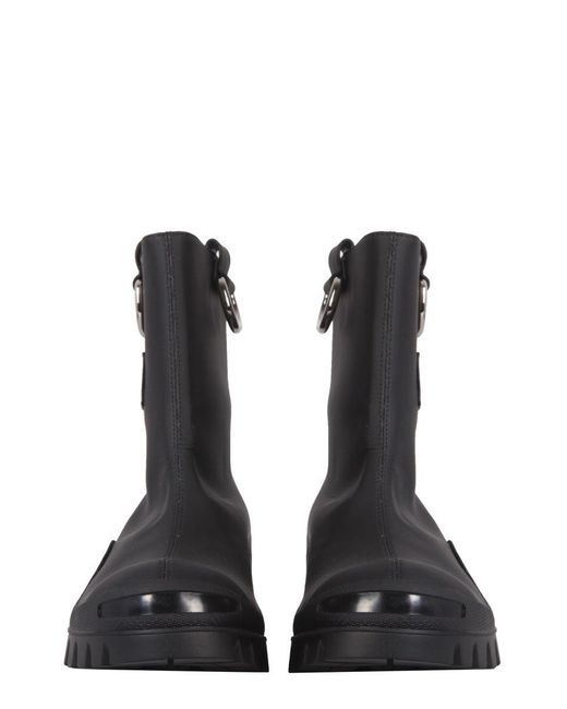 MSGM Black Matte Mid-Calf Rain Boots