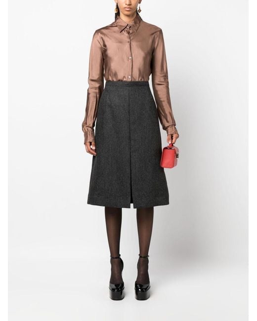 Dries Van Noten Gray 02260 Shea 7245 W.W.Skirt