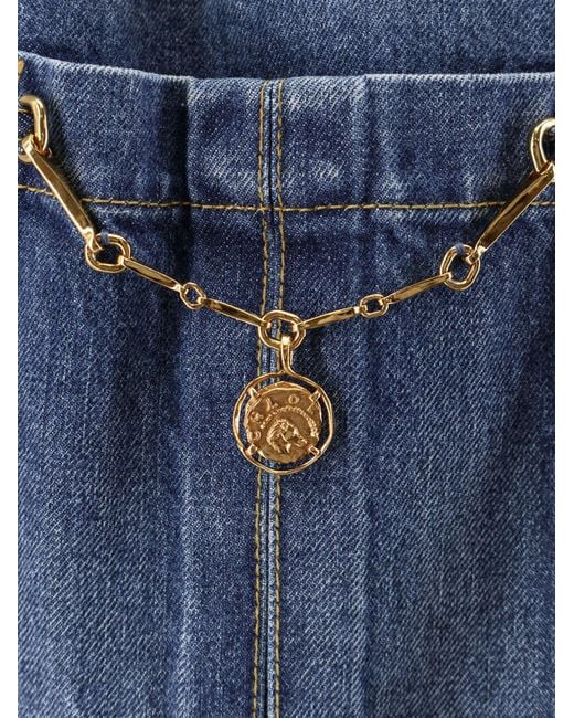 Chloé Blue Ruffle-Collar High-Neck Jacket