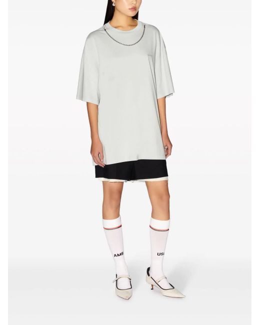 T-Shirt En Coton Biologique À Détail De Chaîne Ambush pour homme en coloris White