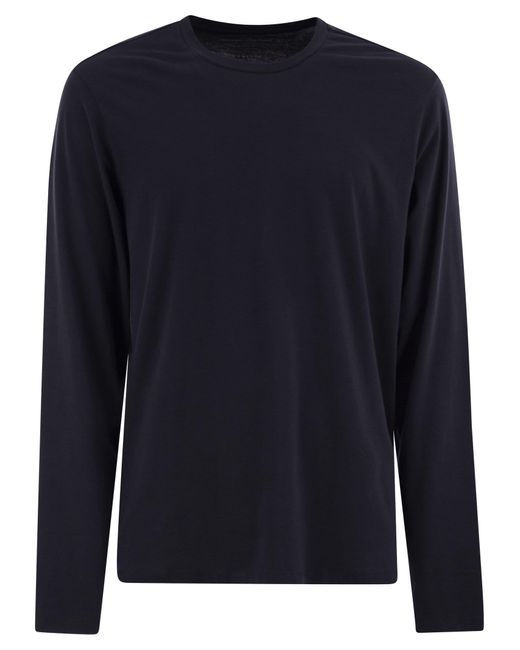 Majestic Blue Long-Sleeved Crew-Neck T-Shirt for men