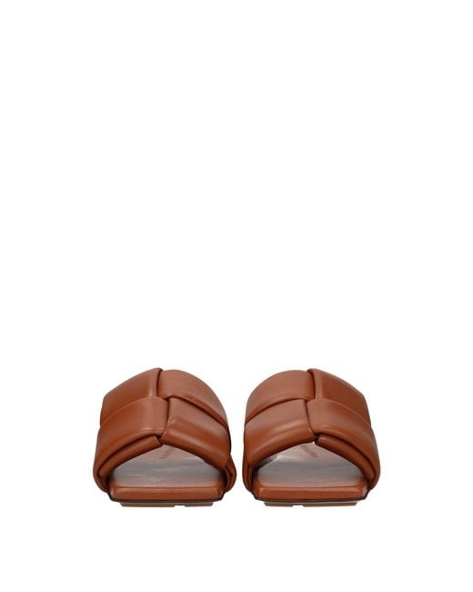 Bottega Veneta Brown Sandals And Clogs Leather/Caramel