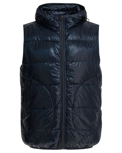 Herno Blue Nylon Sleeveless Jacket Jackets And Coats