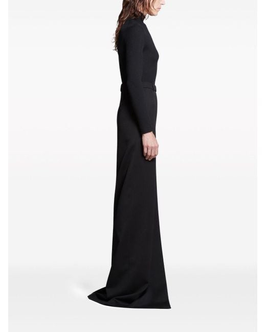 Balenciaga Black Wool Midi Skirt