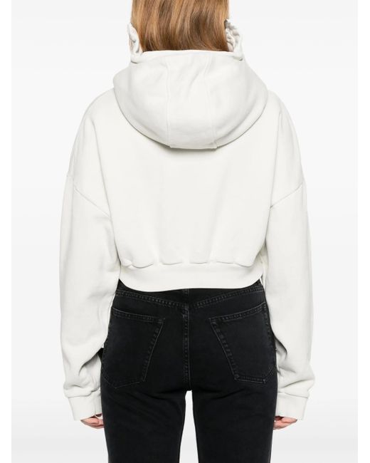 Entire studios White Cropped Full Zip Rice
