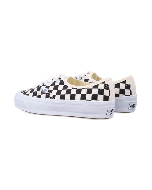 Vans White Premium Authentic 44 Checkerboard Shoes