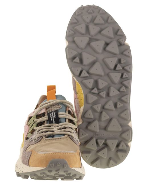 Flower Mountain Brown Yamano 3 Turnschuhe im Wildleder und technischen Stoff