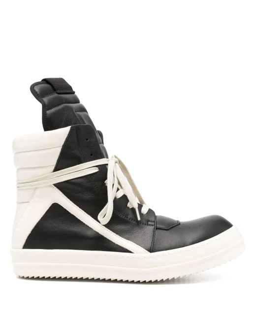 Rick Owens White Leather Geobasket for men