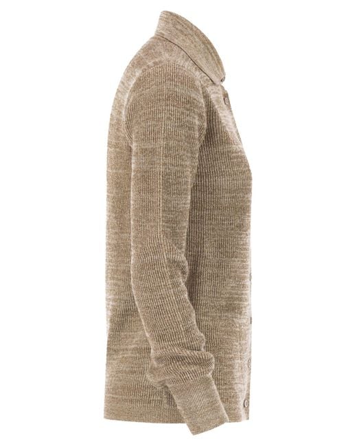 Fabiana Filippi Natural Shirt Collar Jumper With Buttons