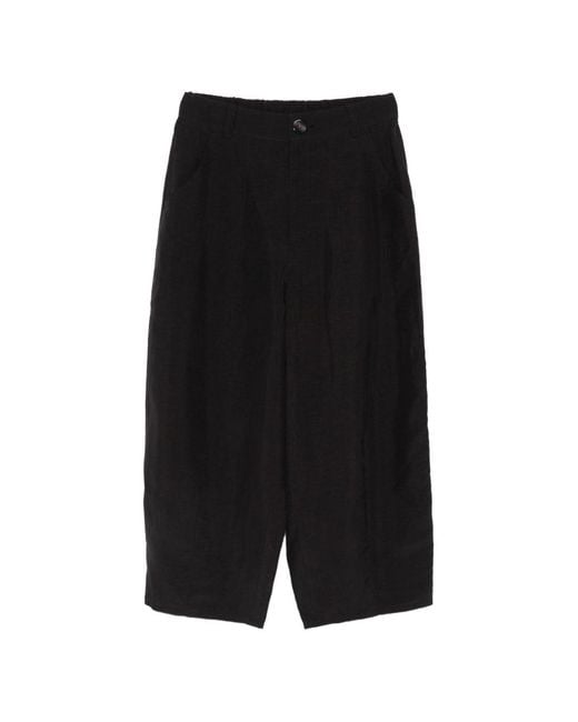 SOH Black Linen Blend Trousers