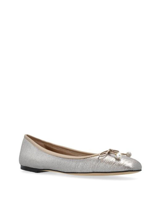 Elme Flat Leather Ballet Flats Jimmy Choo en coloris Gray