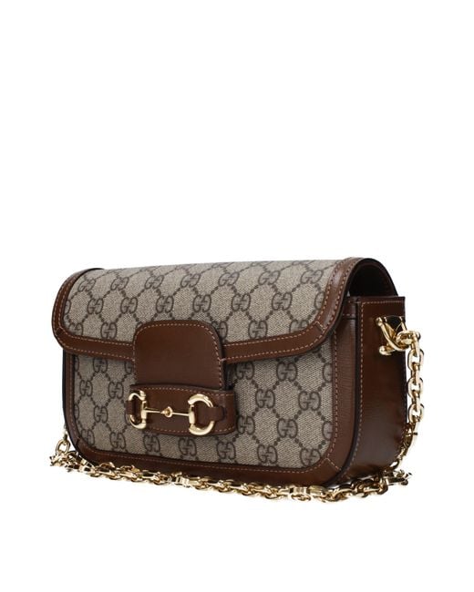 Gucci Metallic Borse A Mano Horsebit 1955 Donna Tessuto/Ebano