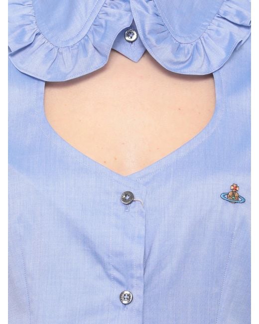 Vivienne Westwood Blue Ss Toulouse Frill Shirt