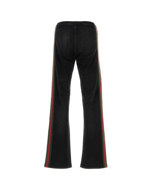Gucci Black Flared Mid Rise Jeans