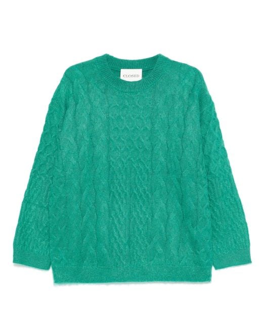 Pull En Maille Torsadée Closed en coloris Green