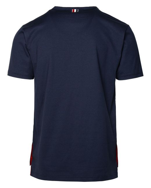 Thom Browne Blue Cotton T Shirt