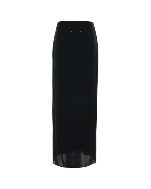 Maison Margiela Black Satin Skirt