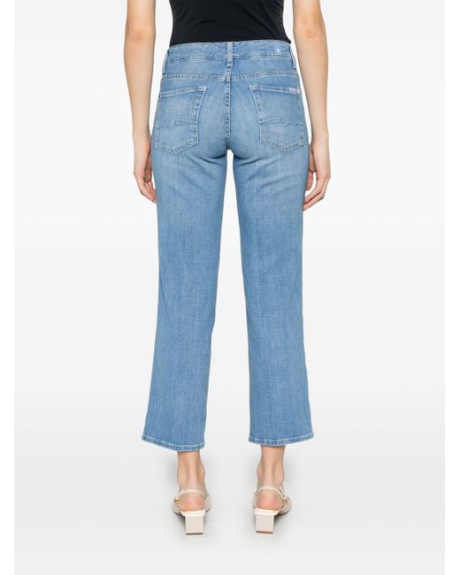 Seven7 Blue Calie Straighnt Cropped Jeans