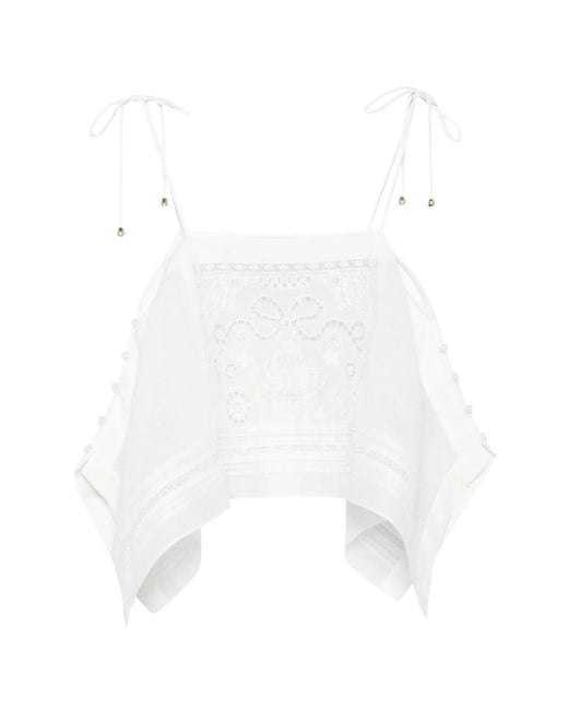 Self-Portrait White Embroidered Top